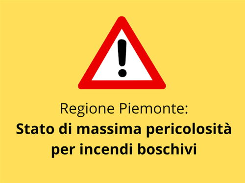 Stato di massima pericolosità per incendi boschivi
